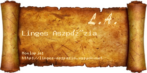 Linges Aszpázia névjegykártya